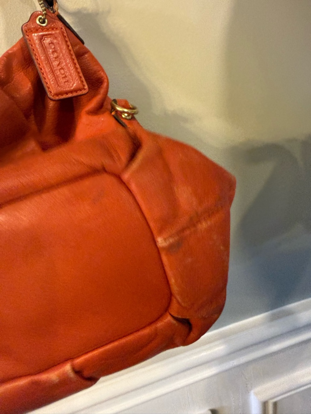 Coach Pebbled Leather Hobo Bag in Orange - Picture 7 of 11